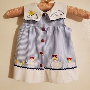 Duckies Sun Dress with bloomers- 6/9 months